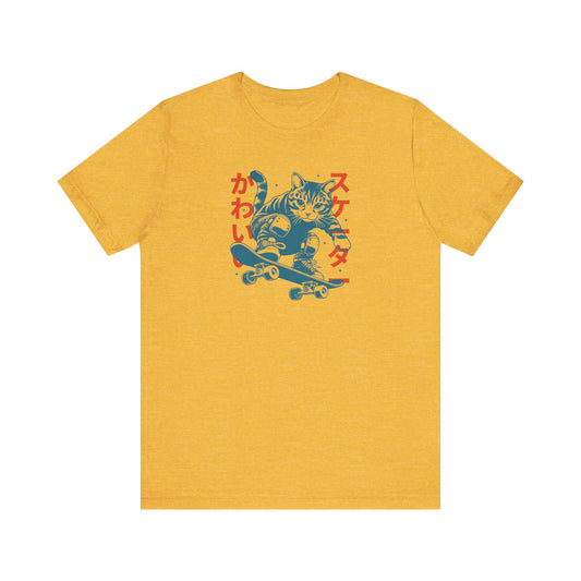 Cat Skateboarding Tee