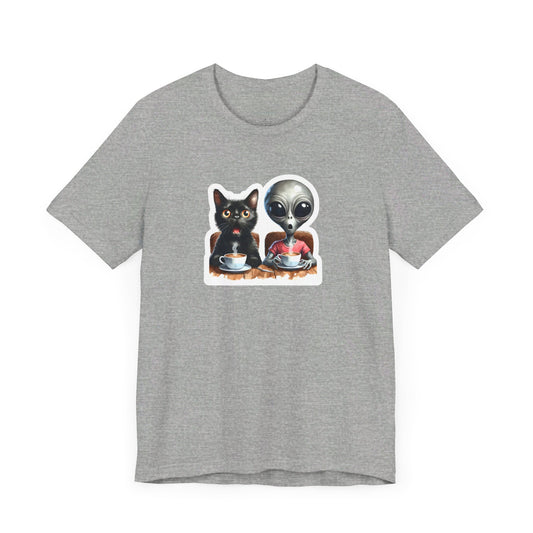 Cat Alien Over Coffee Tee